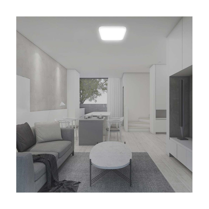 18W kvadratisk LED loftslampe 25 × 25 cm – IP44, hvid