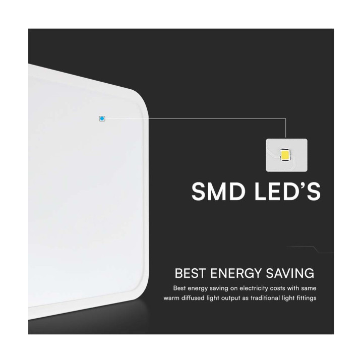 18W kvadratisk LED loftslampe 25 × 25 cm – IP44, hvid