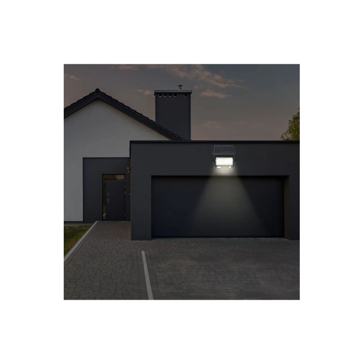10W LED solcelleprojektør med sensor – 1100 lm, 4000K, IP65
