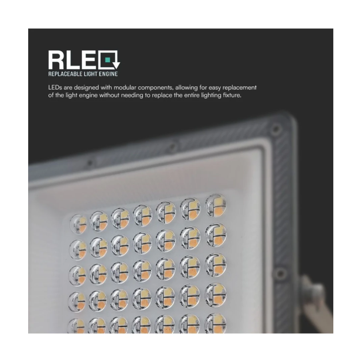 30W LED projektør med 3 lysfarver – grå, IP65