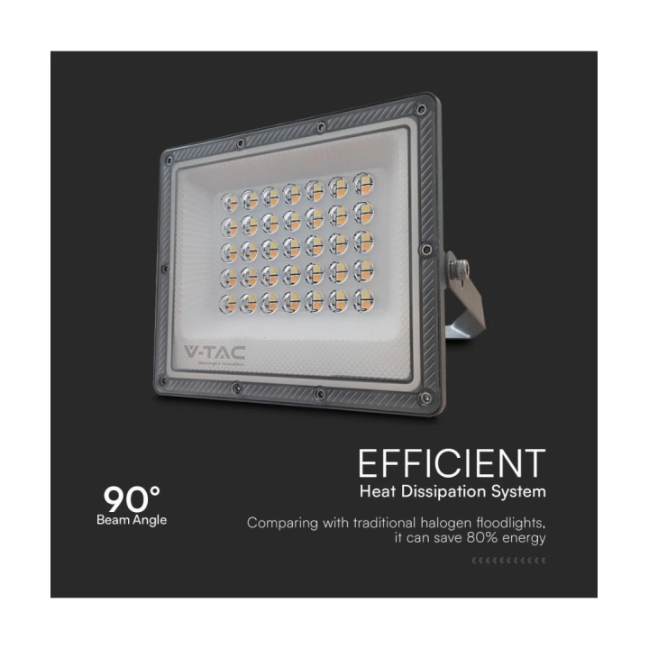 30W LED projektør med 3 lysfarver – grå, IP65