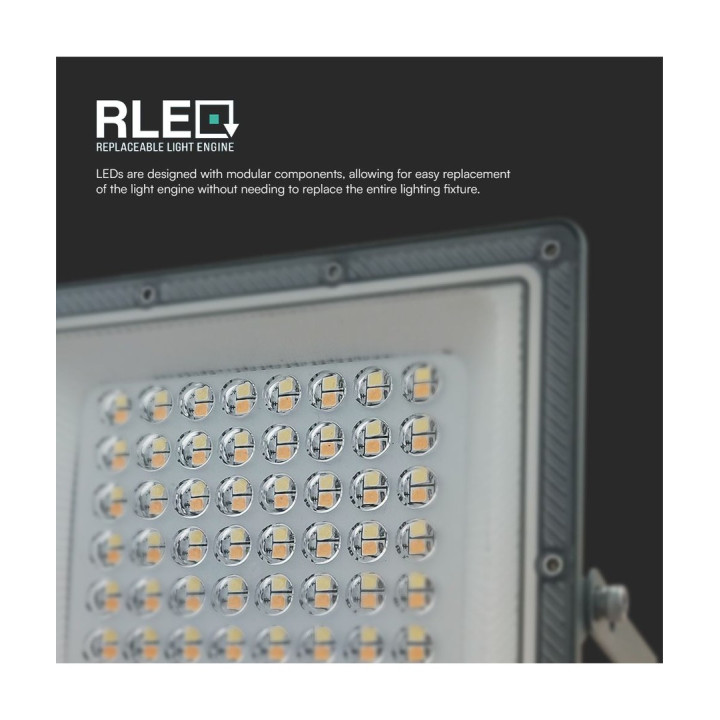 50W LED projektør med 3 lysfarver – grå, IP65
