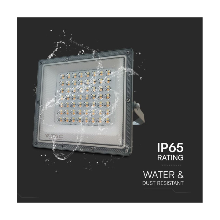 50W LED projektør med 3 lysfarver – grå, IP65