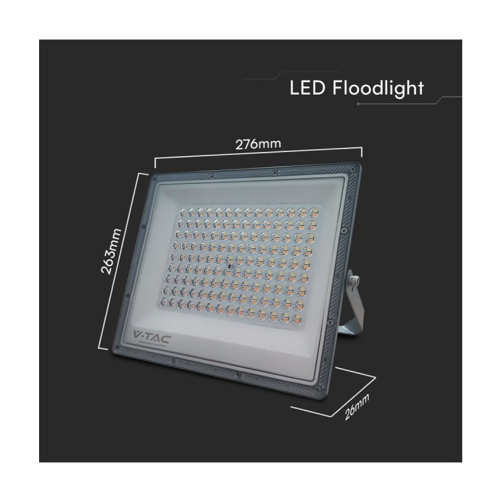 100W LED projektør med 3 lysfarver – grå, IP65