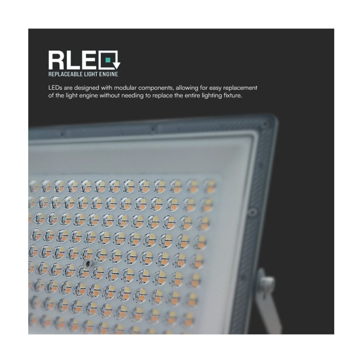 100W LED projektør med 3 lysfarver – grå, IP65