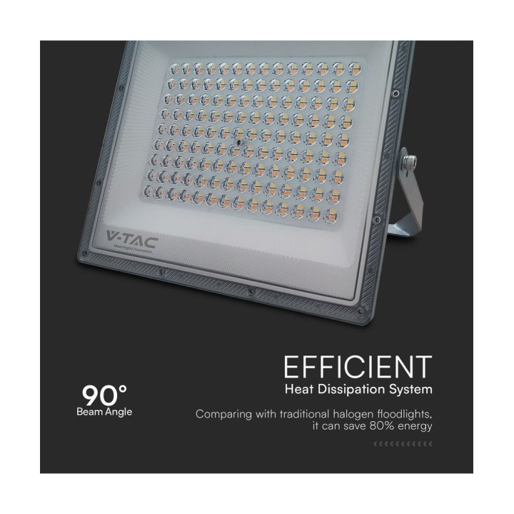 100W LED projektør med 3 lysfarver – grå, IP65