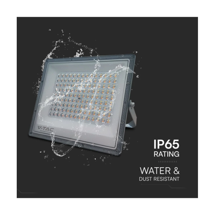 100W LED projektør med 3 lysfarver – grå, IP65