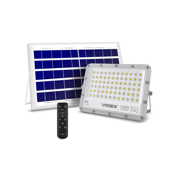 50W LED solcelleprojektør med fjernbetjening – 1000 lm, IP65
