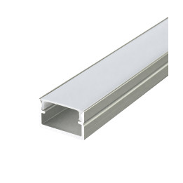 Aluminiumprofil til LED bånd, 2 m – sølv, 17 × 10 mm