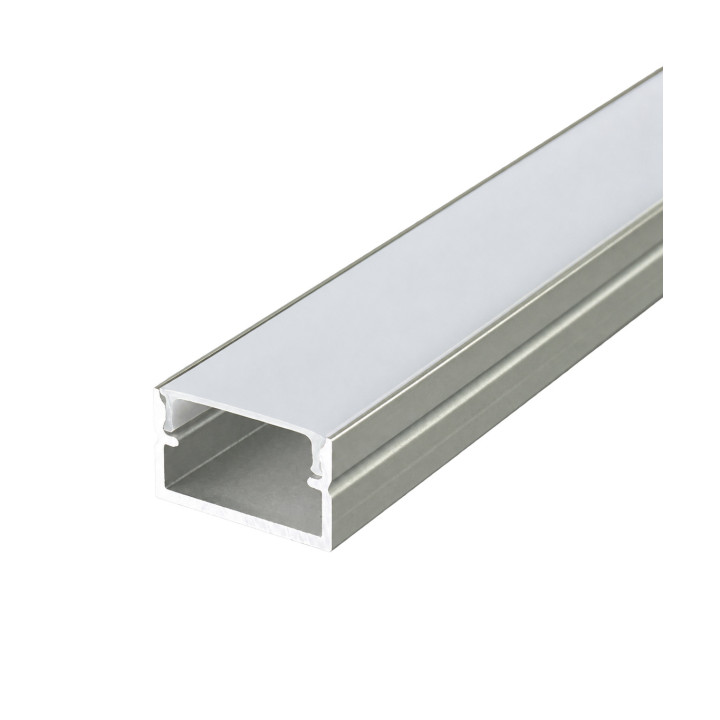 Aluminiumprofil til LED bånd, 2 m – sølv, 17 × 10 mm